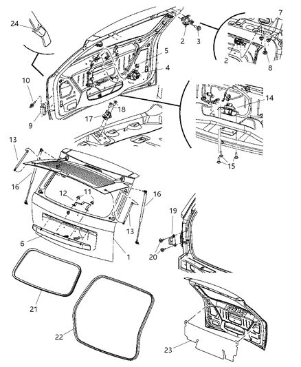 Hinge Liftgate Diagram for 55396772AC