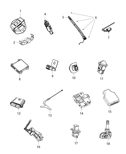 Sensor Tire Pressure Diagram for 68239720AC