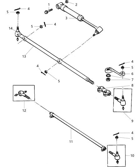 2023 Jeep Grand Wagoneer L Tie Rod Kit Outer End Diagram for 2AMTR739AA