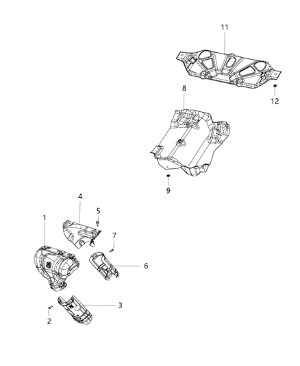 2019 Dodge Charger Shield Exhaust Catalytic Converter Diagram for 68316484AA
