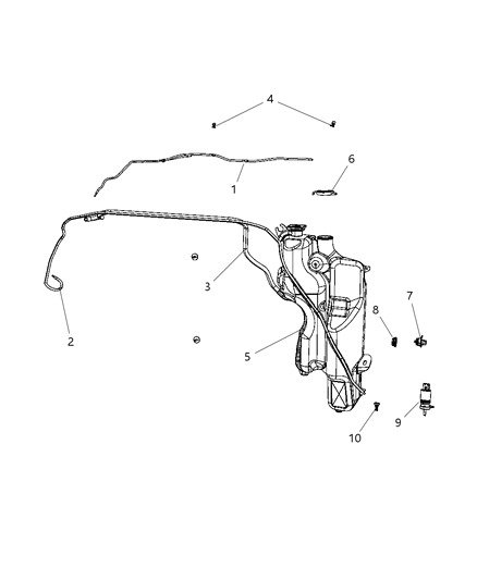 2010 Jeep Liberty Pump Washer, Windshield Diagram for 68071576AA