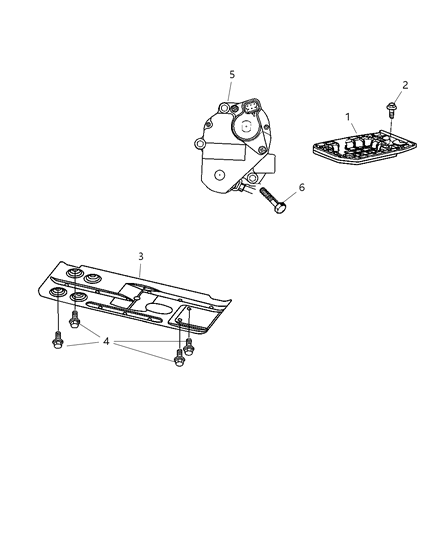 Gear Motor Transfer Case Diagram for 5143477AA