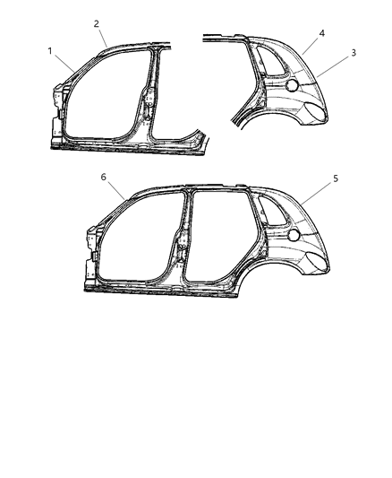2018 Dodge Durango Panel Assembly Bodyside Aperture Complete Complete Diagram for 5071520AE