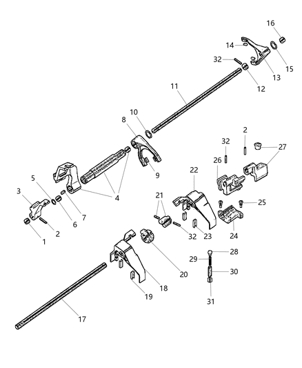 1996 Dodge B1500 Rail Top Diagram for 68056511AA