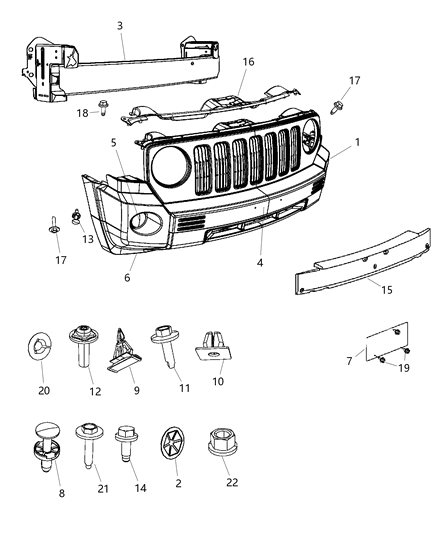 Reinforcement Front Bumper Diagram for 5303761AC