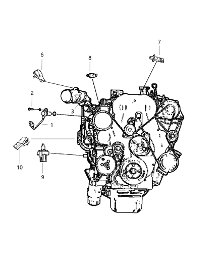 1984 Dodge D350 Sending Unit Oil Pressure Diagram for 68028946AA