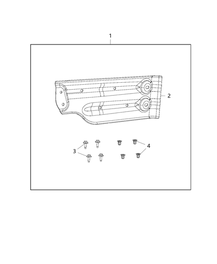 Skid Plate Power Steering Diagram for 68200064AB