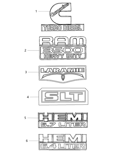 2008 Dodge Sprinter 3500 Nameplate Ram 3500 Heavy Duty Diagram for 68140350AB