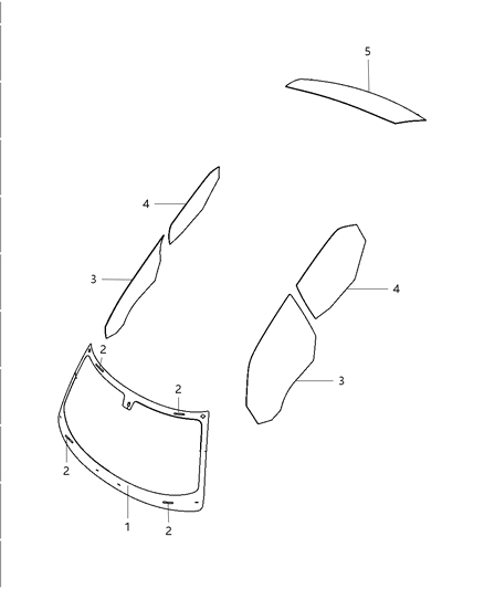 2006 Dodge Ram 2500 Glass Front Door Diagram for 68068668AC
