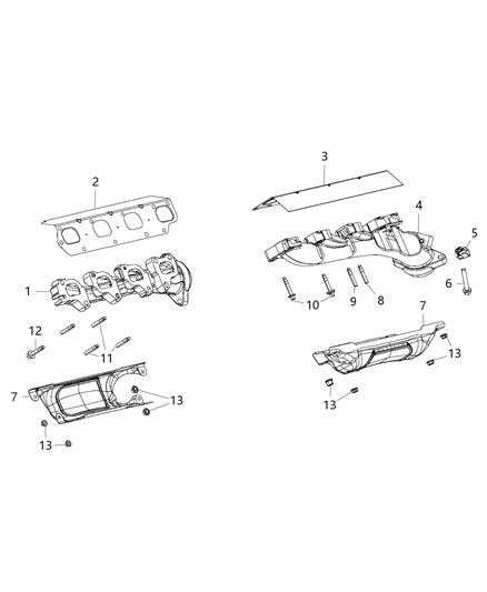 2012 Jeep Liberty Shield Exhaust Manifold Diagram for 53032968AD