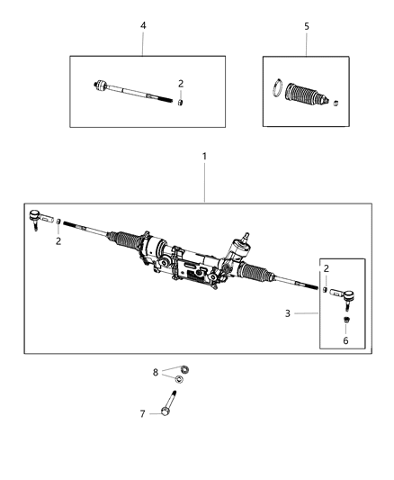 Gear Rack And Pinion Electric Diagram for 68469899AA