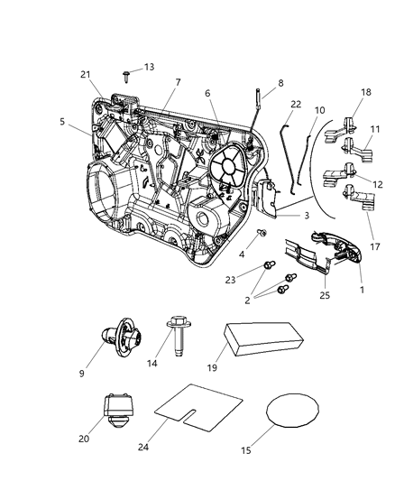 Latch Front Door Diagram for 4589693AA