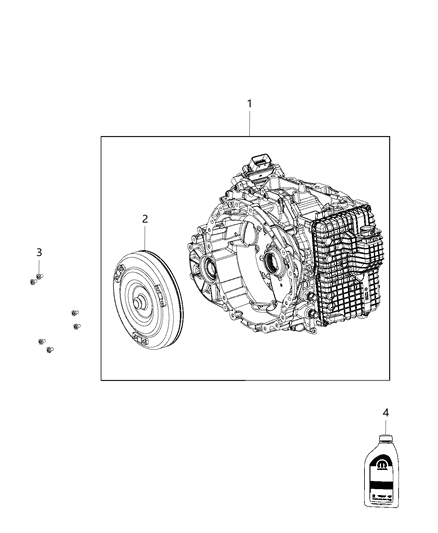 Transmission With Torque Converter Diagram for 68311996AA