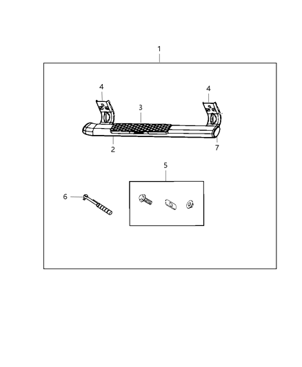 Step Kit Tubular Side Diagram for 82213593AD