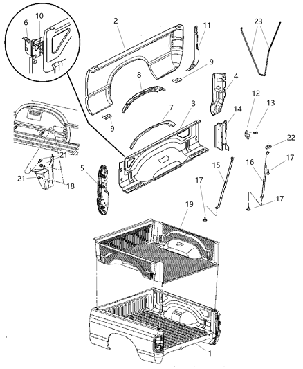 Panel Box Side Inner Diagram for 55276373AC