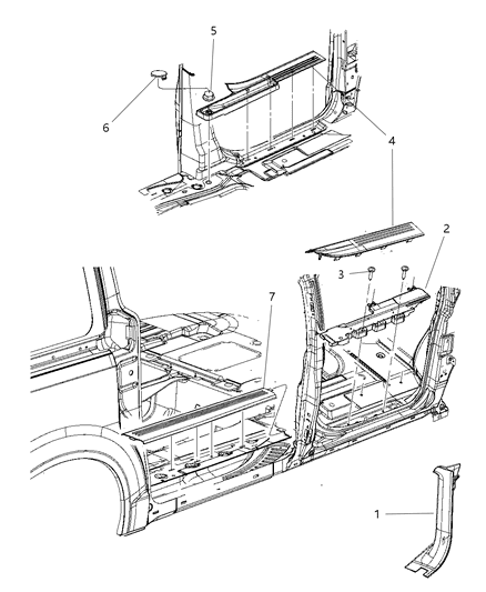 1994 Jeep Cherokee Plate Scuff Diagram for ZR34DX9AF