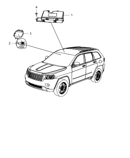 2016 Jeep Wrangler Module Compass Diagram for 4671918AH