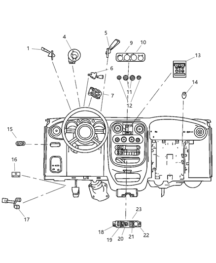 2003 Chrysler PT Cruiser Switch Multifunction Diagram for 5073048AA