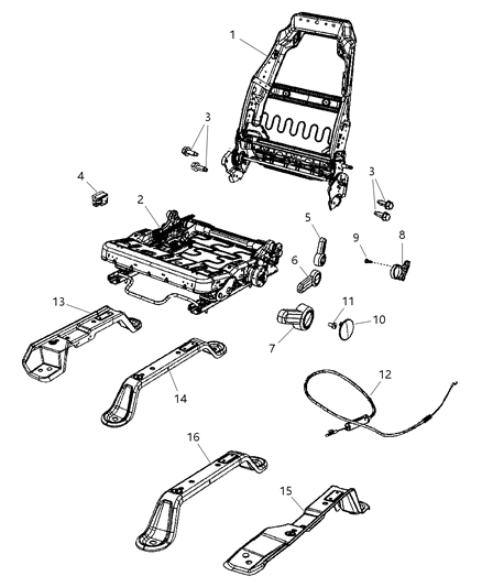 Frame Front Seat Cushion Diagram for 68039690AA