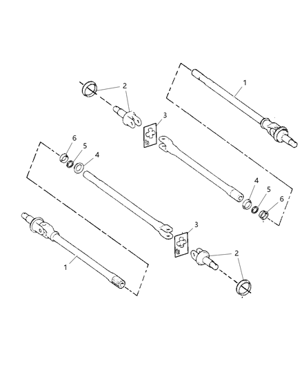1986 Dodge D250 Joint Package, W/Bearings & Rings, Front Diagram for V8017757AA