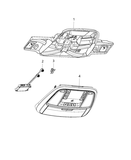 2017 Chrysler 300 Console Overhead Diagram for 5LN19DX9AB