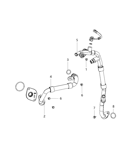 Tube Water Outlet Diagram for 68444171AA
