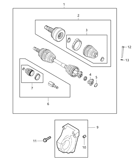 Adapter Halfshaft Diagram for 68337527AA
