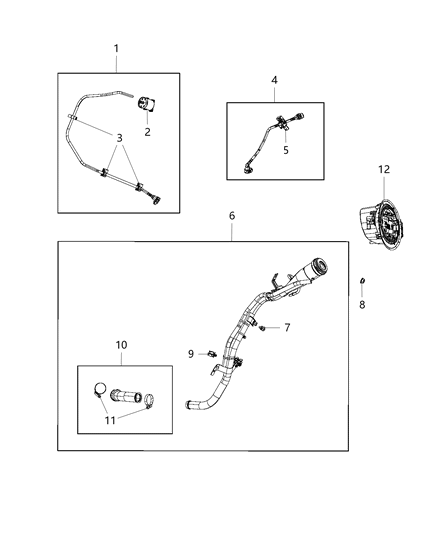 Clip 2 Way Fuel Tube Diagram for 68217067AA