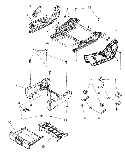2003 Chrysler 300M Shield Passenger Outboard, Passenger Side Diagram for 1JB24HL5AA
