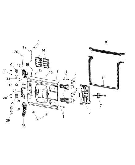 Tailgate Diagram for 68281561AH