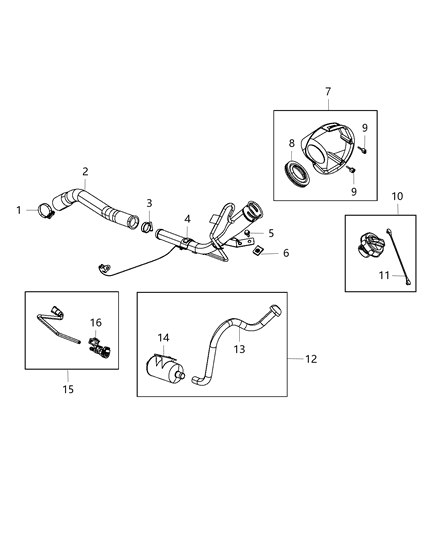 Hose Fuel Vapor Diagram for 68166221AA
