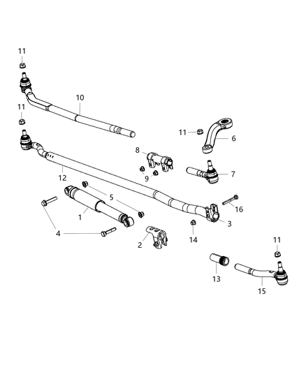 1984 Jeep J20 Bracket Damper Diagram for 68068854AA