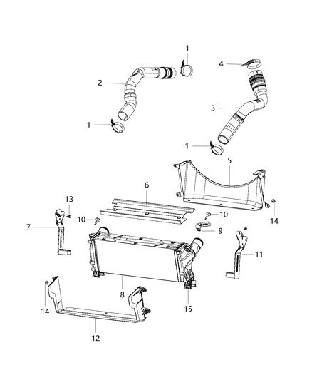 2015 Ram 3500 Duct Charge Air Cooler Diagram for 52014734AB