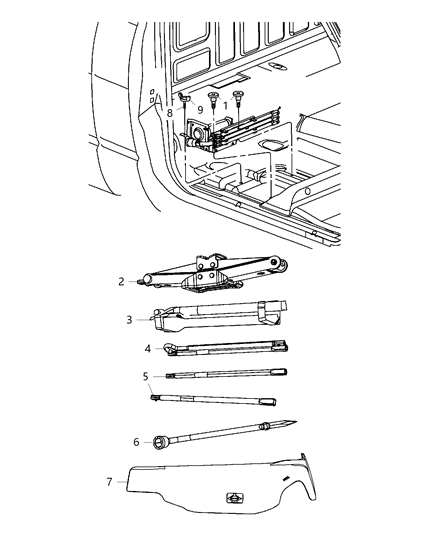 1990 Dodge Spirit Nut M6X1.00 Diagram for 6512623AA