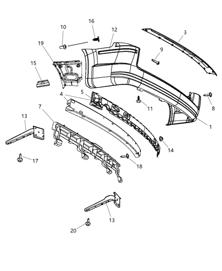 Fascia Rear Diagram for 1AE62TZZAB
