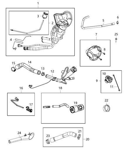 Sensor Fuel Vapor Aka Fuel Tank Pressure Sensor Diagram for 4593949AB