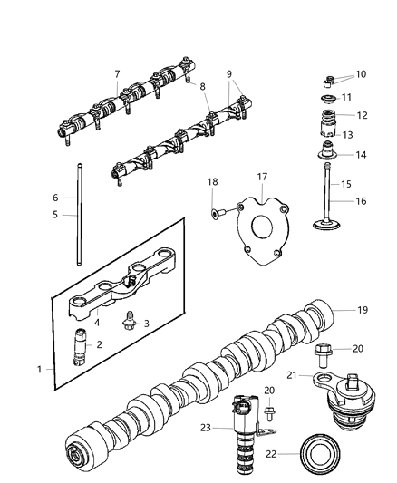 1991 Chrysler Imperial Rocker Arm Intake Diagram for 68060343AA