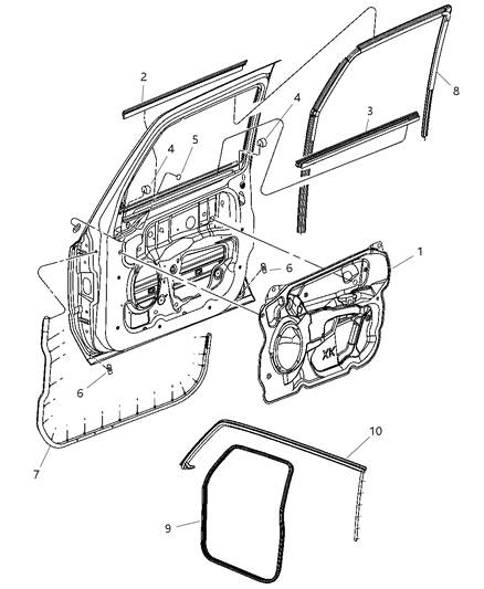 Seal Front Door Diagram for 55396698AF