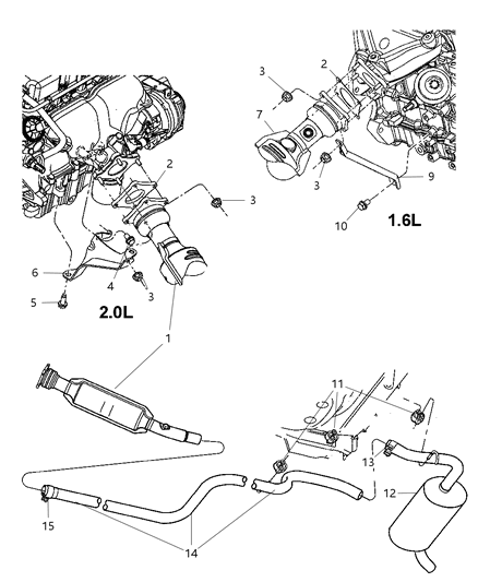 Clamp Exhaust Diagram for 5278304AA