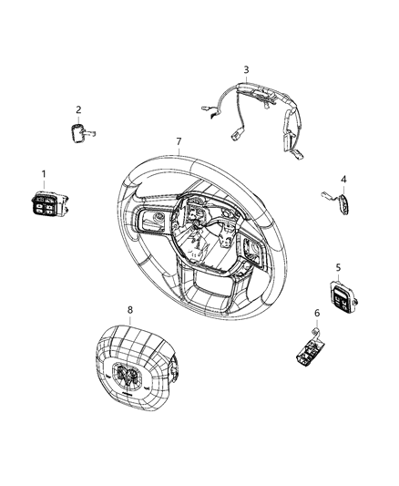 1984 Dodge Rampage Wiring Steering Wheel Diagram for 68449277AA