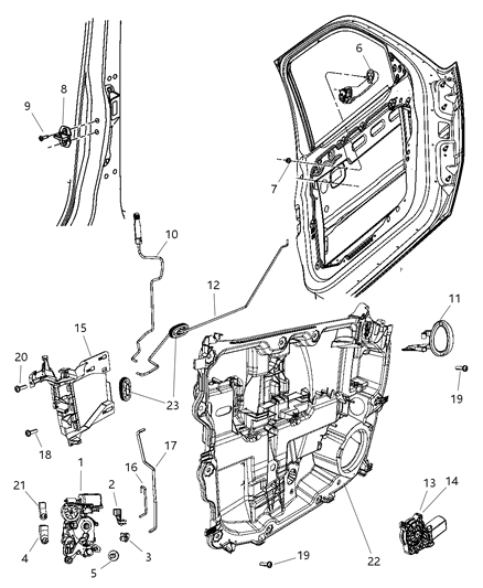 Motor Window Regulator Front Door 2-Pin Diagram for 68004819AA