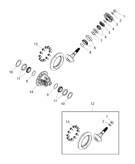 1985 Dodge Ramcharger Shim Pinion Shaft Diagram for 68435741AA