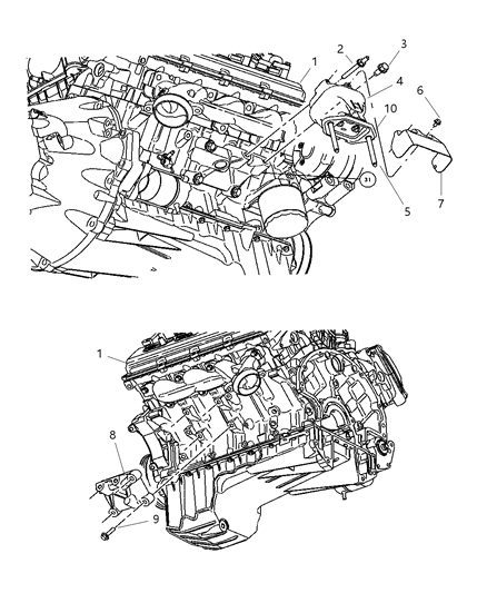 Bracket Engine Mount Diagram for 4578052AA