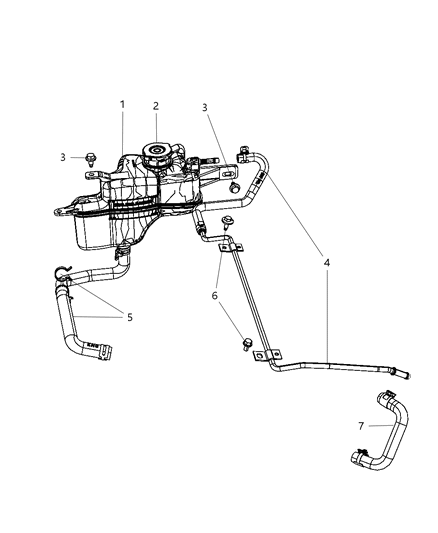2001 Jeep Grand Cherokee Bottle Coolant Recovery Diagram for 5058157AD