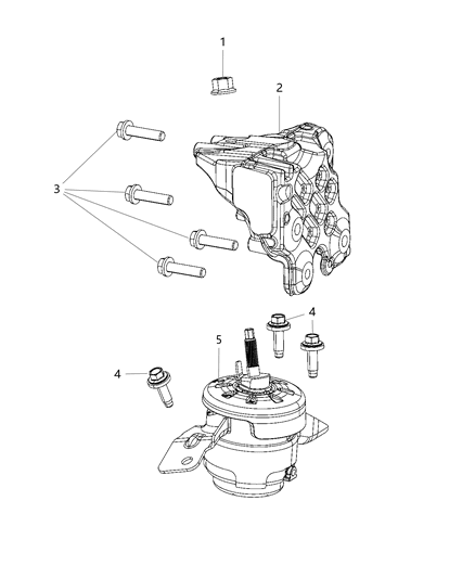 1992 Dodge Ram 50 Isolator Engine Mount Right Side, Passenger Side Diagram for 68328250AD