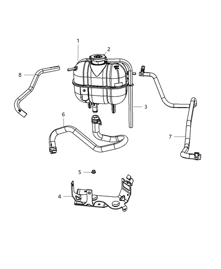 2012 Ram C/V Hose Coolant Recovery Bottle Diagram for 4677720AB
