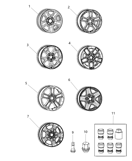 Wheel Steel Spare Diagram for 4755290AA