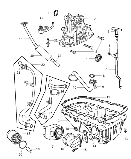 Pan Engine Oil Diagram for 4884385AB