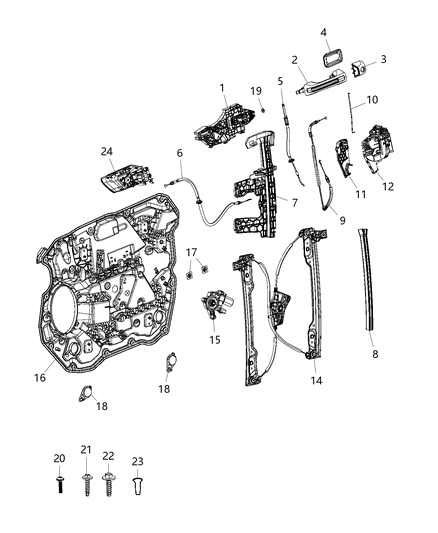 1993 Dodge Ramcharger Latch Front Door Diagram for 4589913AH