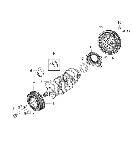 Flywheel Engine Diagram for 5106172AA